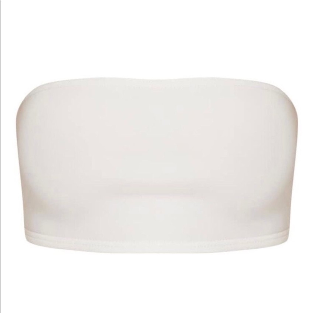 White bandeau tube top